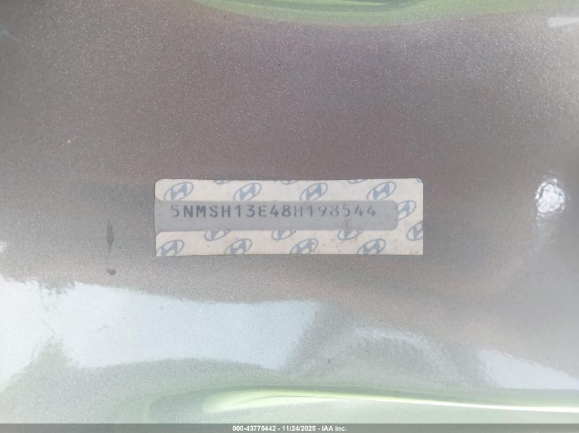 2008 Hyundai Santa Fe Limited/Se VIN: 5NMSH13E48H198544 Lot: 43775442