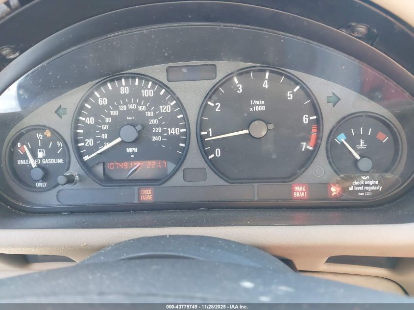 1997 BMW Z3 2.8L Roadster VIN: 4USCJ3326VLC08959 Lot: 43775749