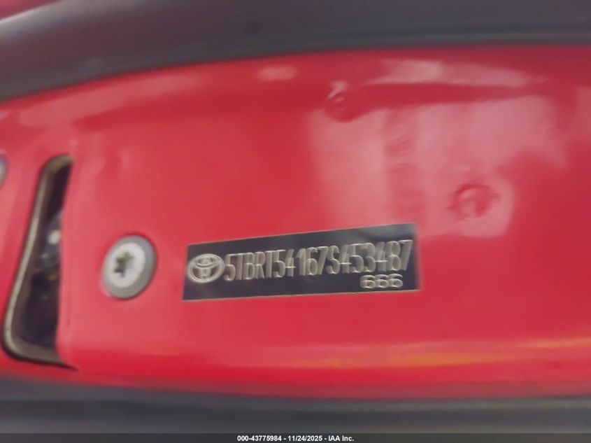 2007 Toyota Tundra Sr5 4.7L V8 VIN: 5TBRT54167S453487 Lot: 43775984