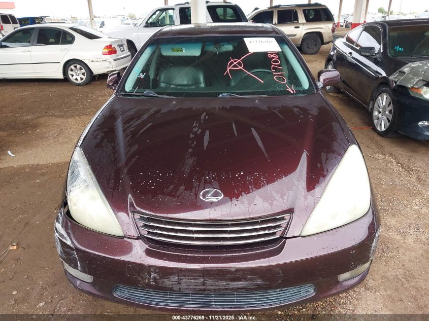 2004 Lexus Es 330 VIN: JTHBA30G545017081 Lot: 43776269