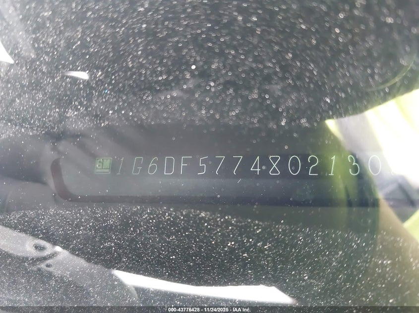 2008 Cadillac Cts Standard VIN: 1G6DF577480213077 Lot: 43776428