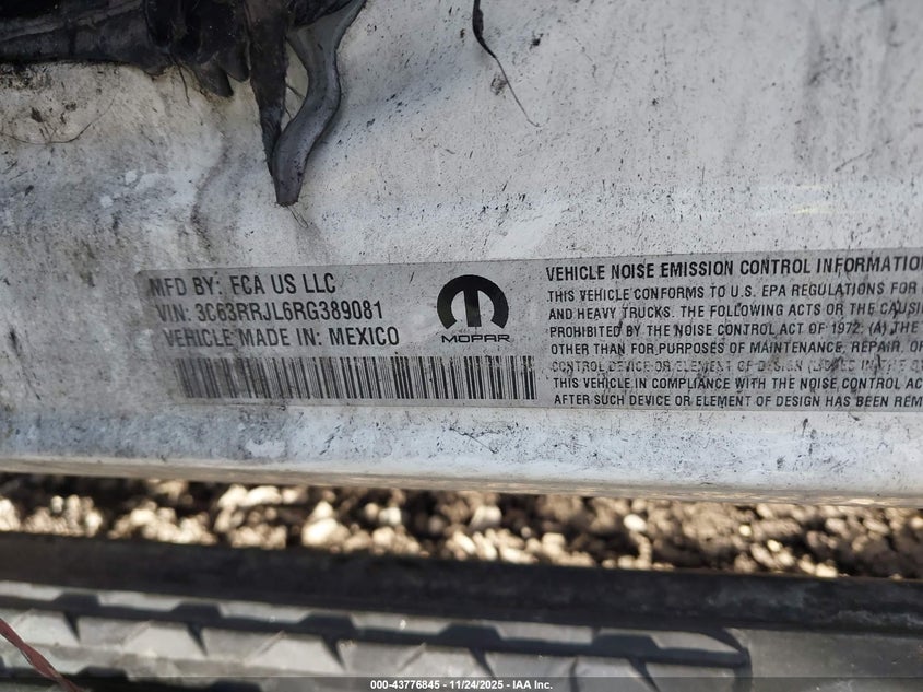 2024 Ram 3500 Laramie 4X4 8' Box VIN: 3C63RRJL6RG389081 Lot: 43776845