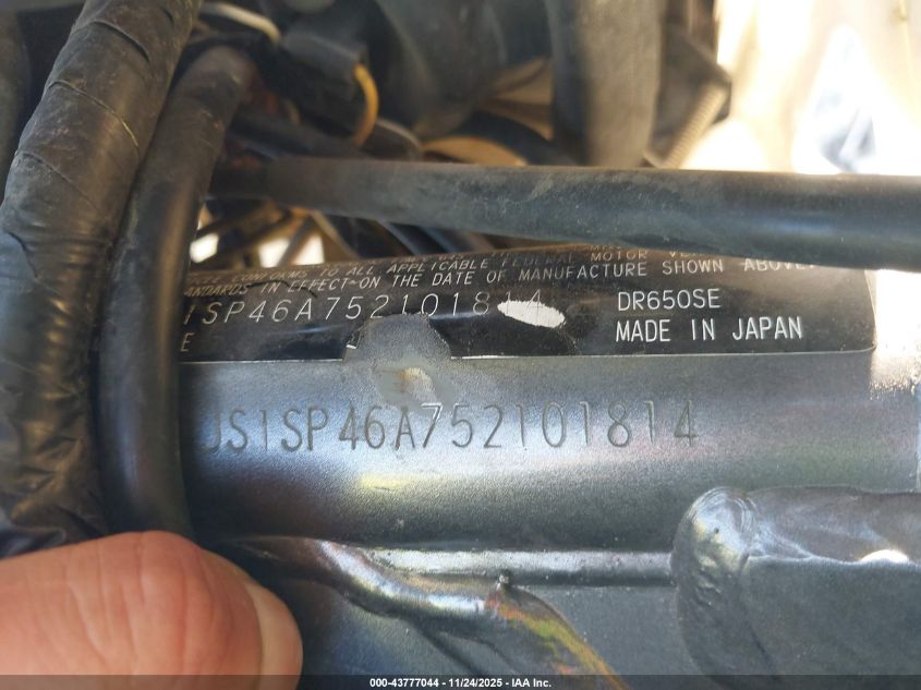 2005 Suzuki Dr650 Se VIN: JS1SP46A752101814 Lot: 43777044