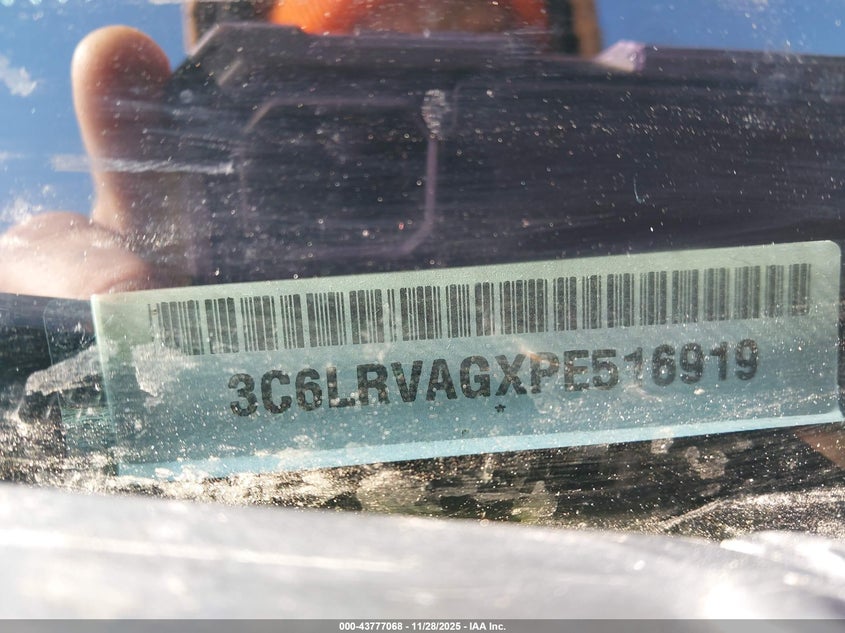 2023 Ram Promaster 1500 Low Roof 136 Wb VIN: 3C6LRVAGXPE516919 Lot: 43777068