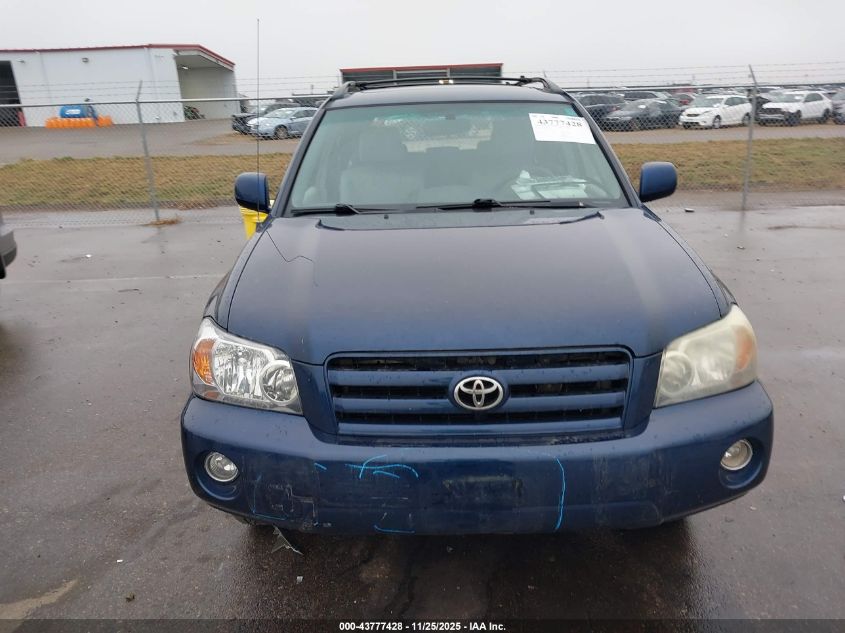 2006 Toyota Highlander V6 VIN: JTEEP21A460160262 Lot: 43777428