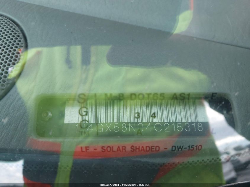 2004 Jeep Grand Cherokee Limited VIN: 1J4GX58N04C215318 Lot: 43777961