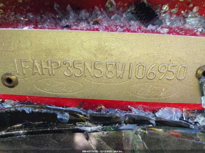 2008 Ford Focus Se/Ses VIN: 1FAHP35N58W106950 Lot: 43778139
