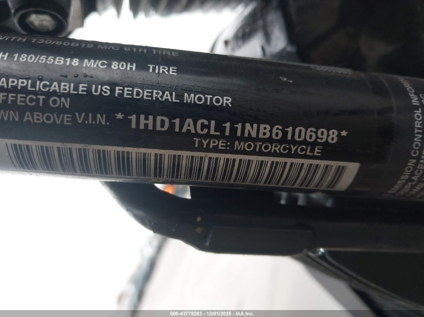 2022 Harley-Davidson Fltrxst VIN: 1HD1ACL11NB610698 Lot: 43778283