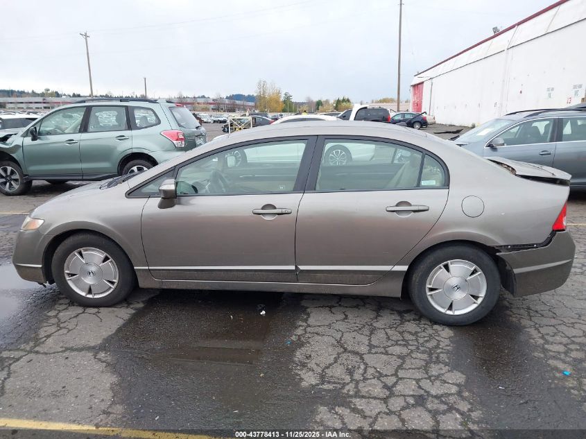2007 Honda Civic Hybrid VIN: JHMFA36287S022598 Lot: 43778413