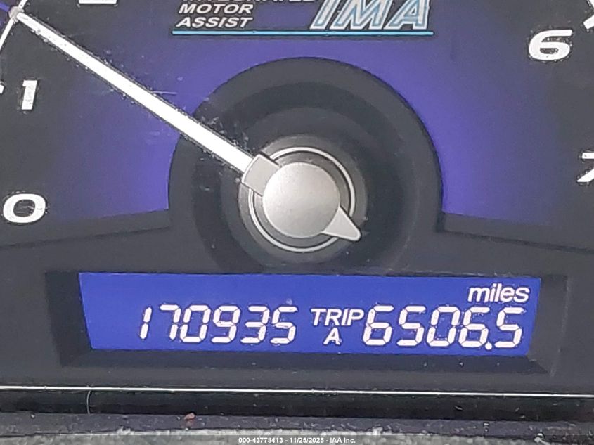 2007 Honda Civic Hybrid VIN: JHMFA36287S022598 Lot: 43778413