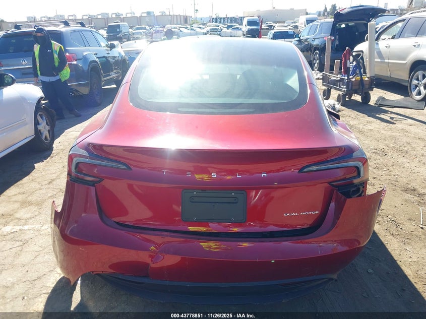 2025 Tesla Model 3 Long Range All-Wheel Drive VIN: 5YJ3E1EB7SF024069 Lot: 43778851