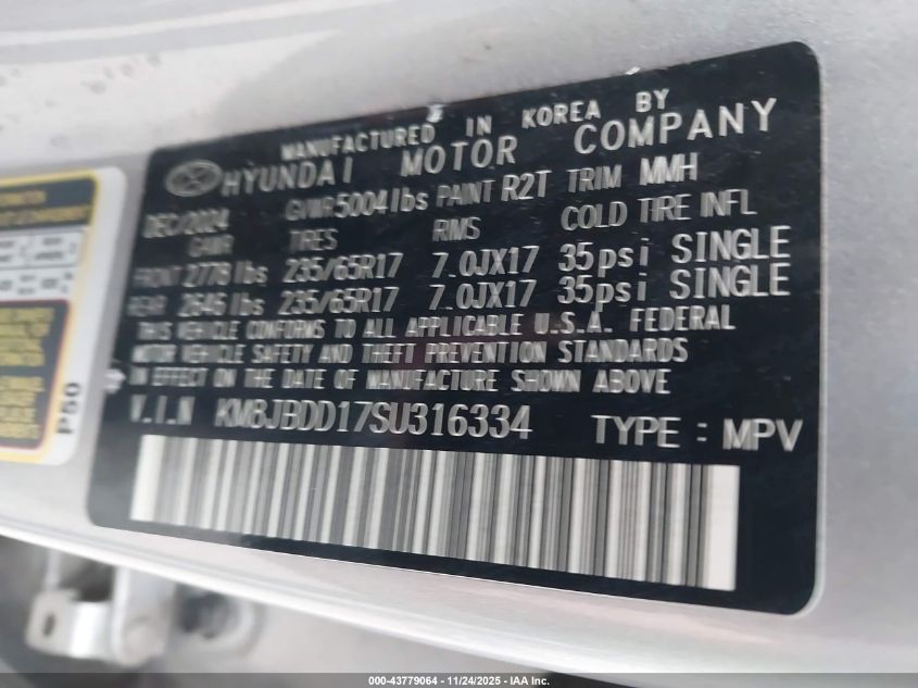 2025 Hyundai Tucson Hybrid Blue VIN: KM8JBDD17SU316334 Lot: 43779064