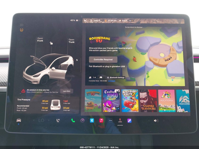 2022 Tesla Model Y Long Range Dual Motor All-Wheel Drive VIN: 7SAYGDEE8NF386043 Lot: 43779111