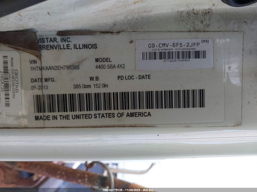 2014 International 4000 4400 VIN: 1HTMKAAN2EH786388 Lot: 43779135