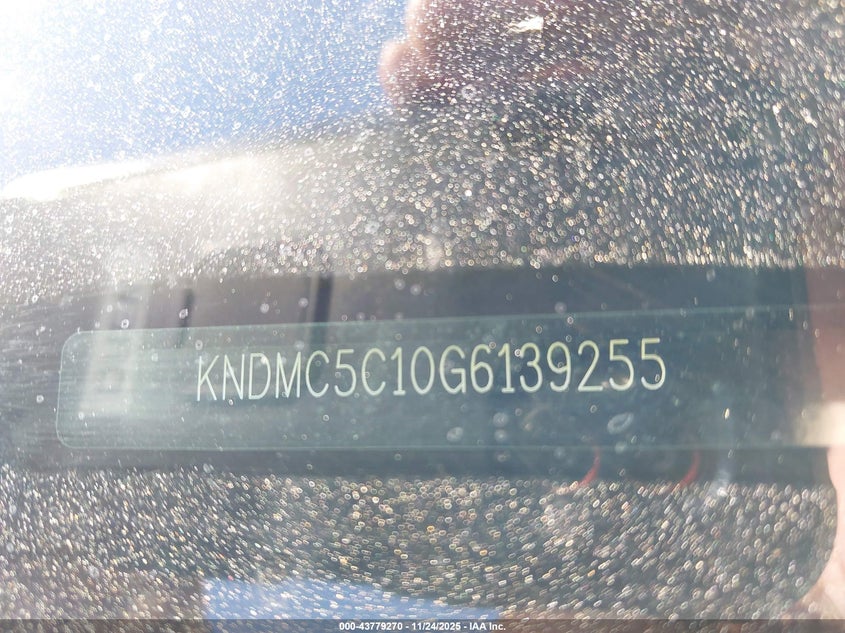 2016 Kia Sedona Ex VIN: KNDMC5C10G6139255 Lot: 43779270