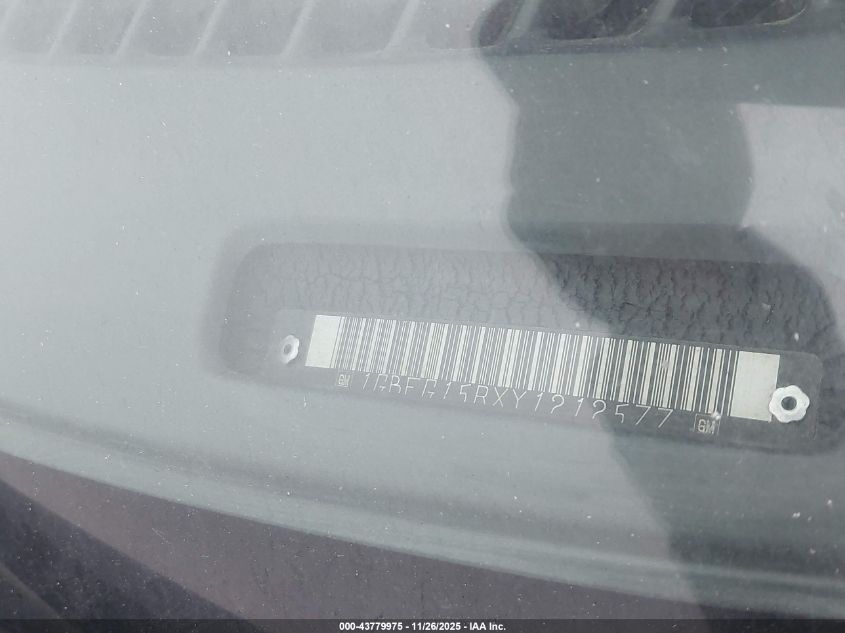 2000 Chevrolet Express Upfitter Pkg. VIN: 1GBFG15RXY1212577 Lot: 43779975