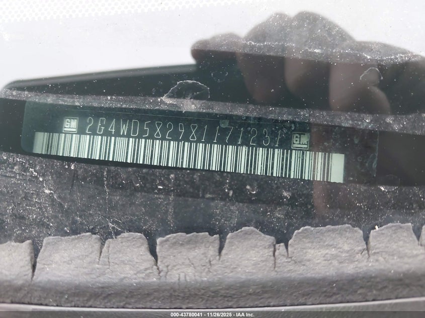 2008 Buick Lacrosse Cxl VIN: 2G4WD582981171231 Lot: 43780041