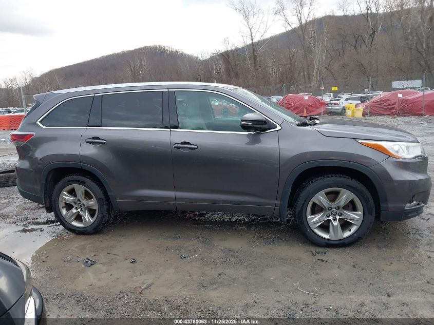 2016 Toyota Highlander Limited V6 VIN: 5TDDKRFHXGS303050 Lot: 43780063