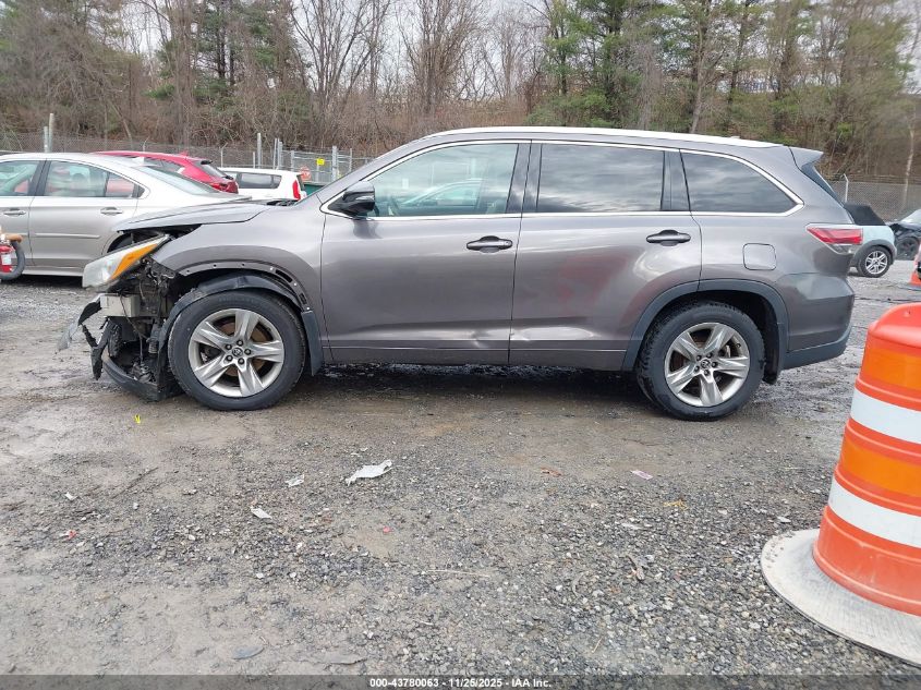 2016 Toyota Highlander Limited V6 VIN: 5TDDKRFHXGS303050 Lot: 43780063