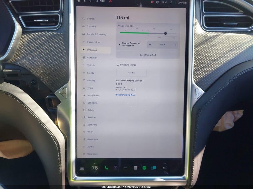 2018 Tesla Model S 100D/75D/P100D VIN: 5YJSA1E29JF247378 Lot: 43780245