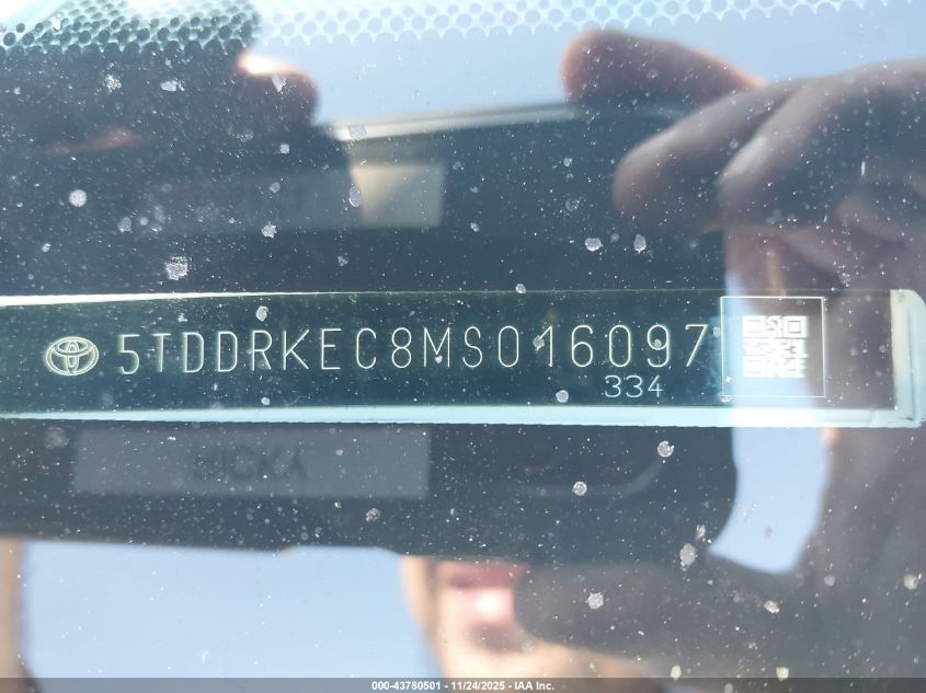 2021 Toyota Sienna Xse VIN: 5TDDRKEC8MS016097 Lot: 43780501