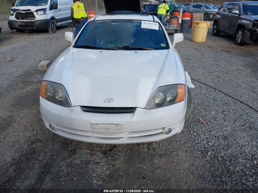 2003 Hyun Tiburon Gt 5-Speed Gt V6 VIN: KMHHN65F53U028955 Lot: 43780730