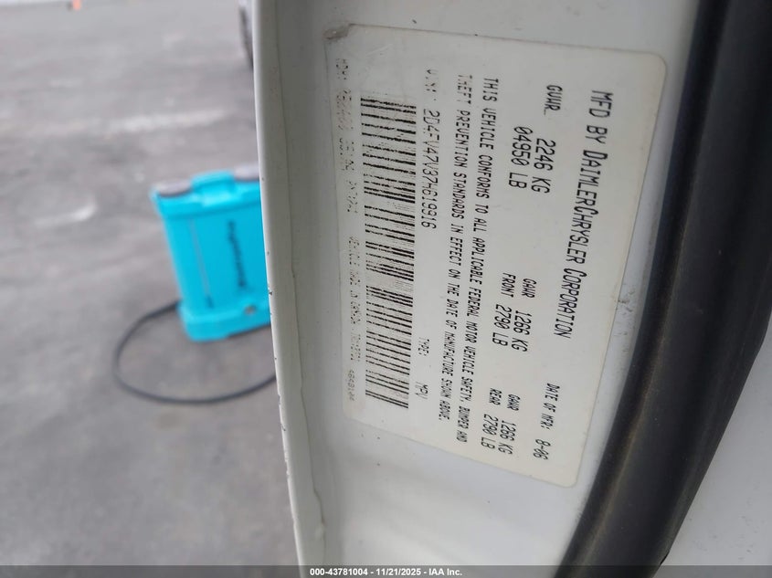 2007 Dodge Magnum VIN: 2D4FV47V37H619916 Lot: 43781004