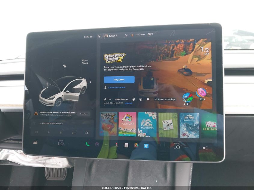 2021 Tesla Model 3 Long Range Dual Motor All-Wheel Drive VIN: 5YJ3E1EB7MF001751 Lot: 43781220