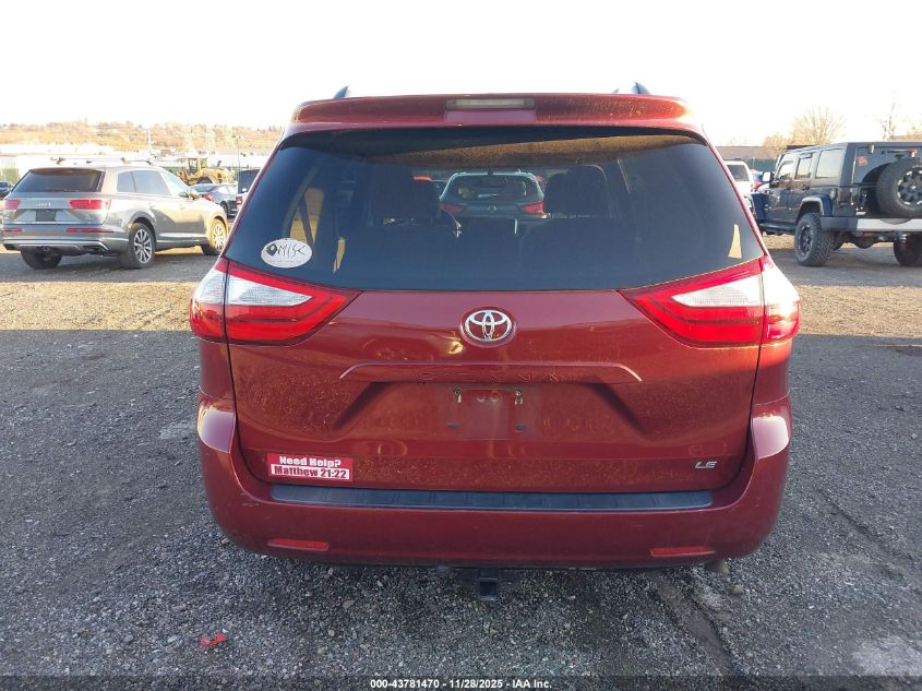 2016 Toyota Sienna Le 8 Passenger VIN: 5TDKK3DC5GS719616 Lot: 43781470