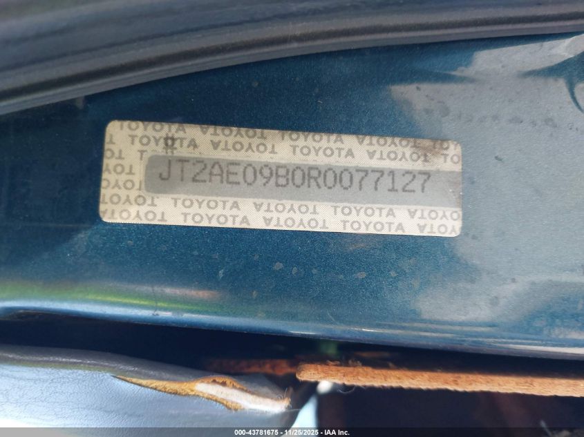 1994 Toyota Corolla Le/Dx VIN: JT2AE09B0R0077127 Lot: 43781675