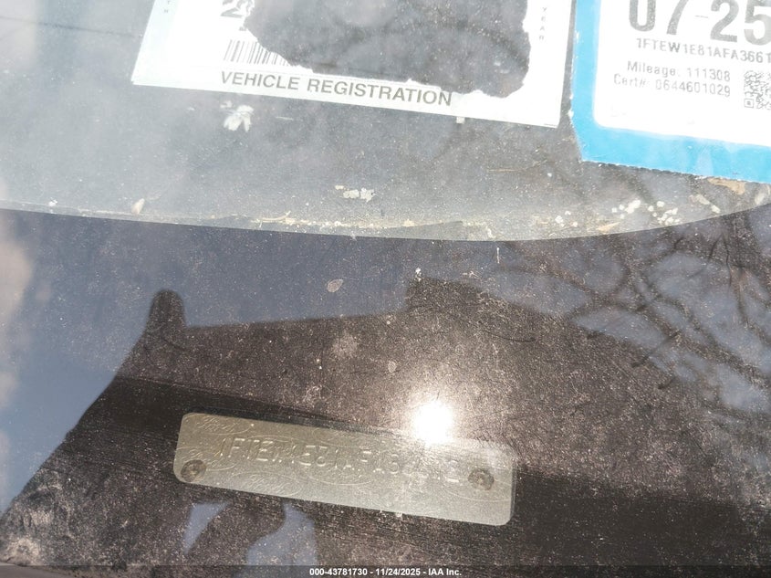 2010 Ford F-150 Xl/Xlt VIN: 1FTEW1E81AFA36612 Lot: 43781730