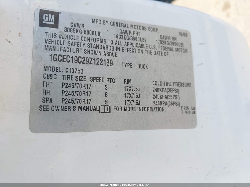 1GCEC19C29Z122139 2009 CHEVROLET SILVERADO photo no. 9
