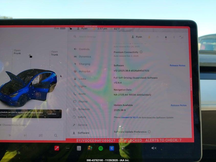2021 Tesla Model Y Long Range Dual Motor All-Wheel Drive VIN: 5YJYGDEE9MF089827 Lot: 43782100