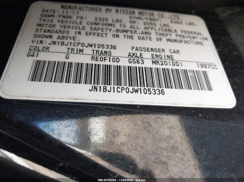 2018 Nissan Rogue Sport S VIN: JN1BJ1CP0JW105336 Lot: 43782352