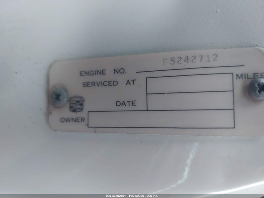 1965 Cadillac Deville VIN: 000000000F5242712 Lot: 43782461