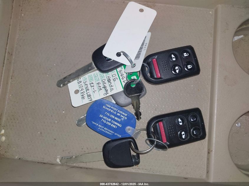 2005 Honda Odyssey Ex-L VIN: 5FNRL38775B104866 Lot: 43782642