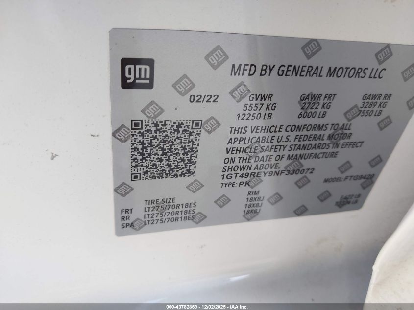 2021 GMC Sierra 2500Hd 4Wd Standard Bed Denali VIN: 1GT49REY5MF246135 Lot: 43782869