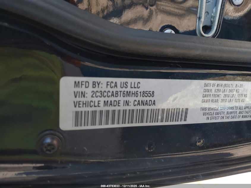 2021 Chrysler 300 300S VIN: 2C3CCABT6MH618558 Lot: 43783033