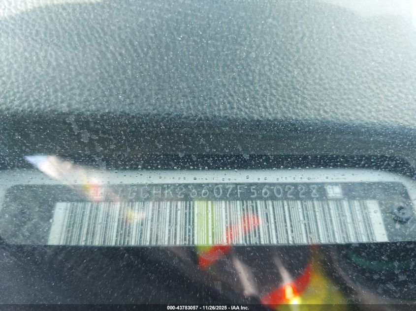 2007 Chevrolet Silverado 2500Hd Lt1 VIN: 1GCHK23607F560228 Lot: 43783057
