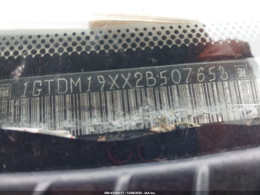 2002 GMC Safari Sl VIN: 1GTDM19XX2B507653 Lot: 43783117