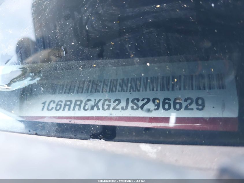 2018 Ram 1500 Tradesman 4X2 5'7 Box VIN: 1C6RR6KG2JS296629 Lot: 43783135