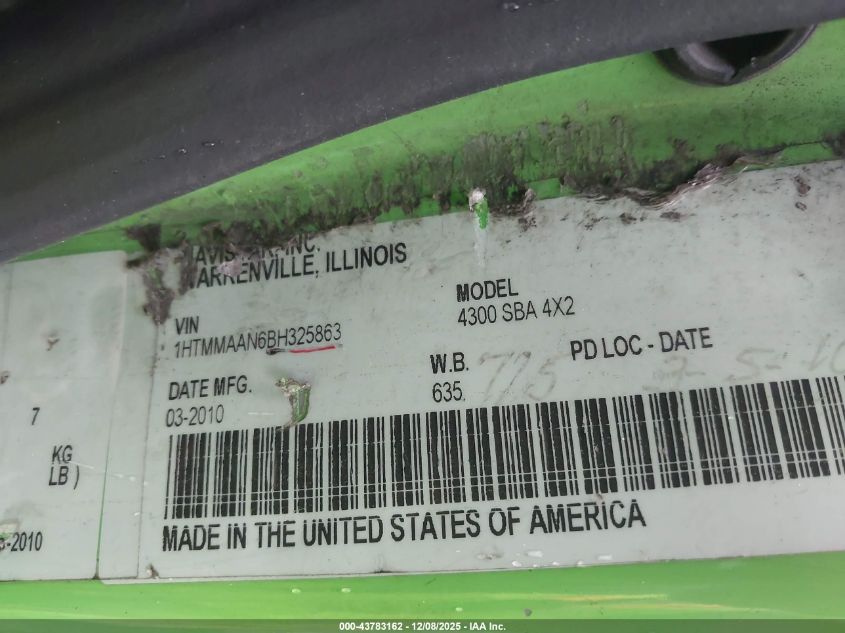 2011 International 4000 4300 VIN: 1HTMMAAN6BH325863 Lot: 43724838