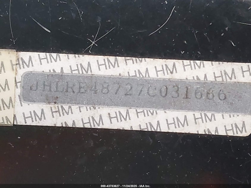 2007 Honda Cr-V Ex-L VIN: JHLRE48727C031666 Lot: 43783627