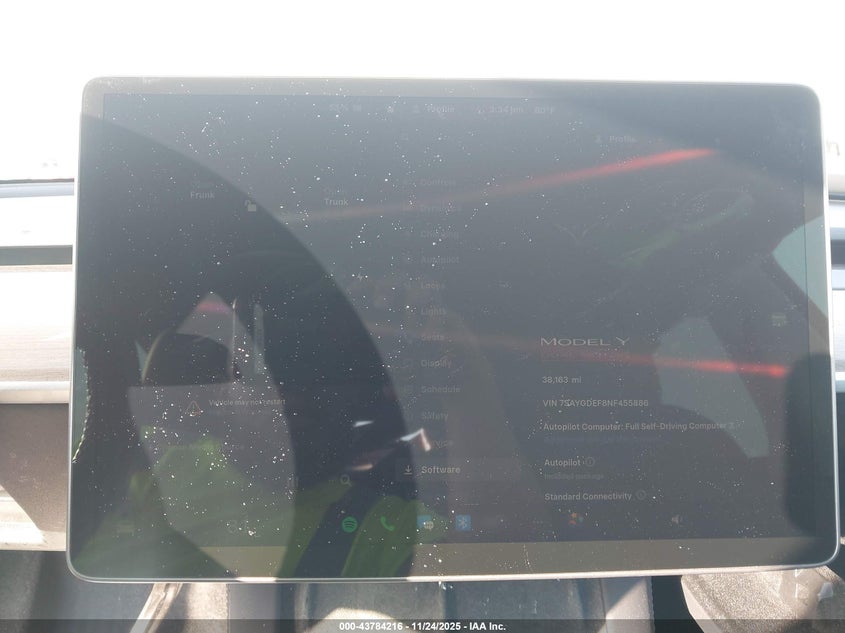 2022 Tesla Model Y Performance Dual Motor All-Wheel Drive VIN: 7SAYGDEF8NF455886 Lot: 43784216
