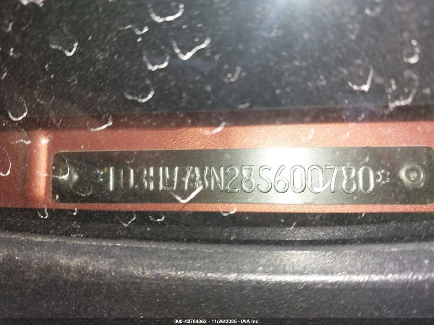 2008 Dodge Dakota Trx VIN: 1D3HW78N28S600780 Lot: 43784362