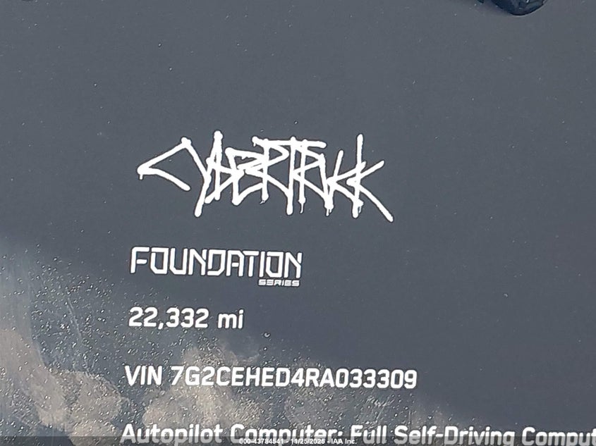 2024 Tesla Cybertruck All-Wheel Drive VIN: 7G2CEHED4RA033309 Lot: 43784541
