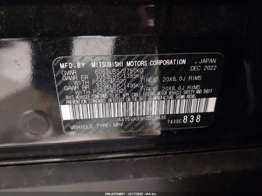 2023 Mitsubishi Outlander Phev 40Th Anniversary S-Awc/Sel S-Awc VIN: JA4T5VA99PZ028436 Lot: 43784687