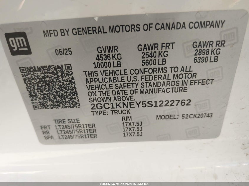 2GC1KNEY5S1222762 2025 CHEVROLET SILVERADO photo no. 9
