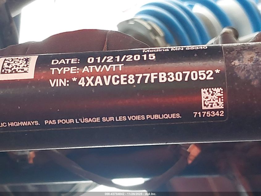2015 Polaris Rzr 4 900 Eps VIN: 4XAVCE877FB307052 Lot: 43784842