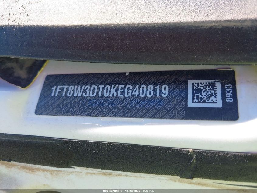 2019 Ford F-350 Xl VIN: 1FT8W3DT0KEG40819 Lot: 43784878